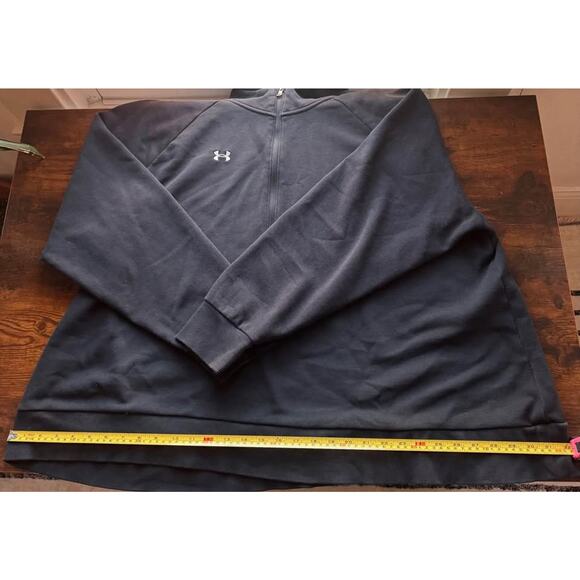 Under Armour Rival Terry Black Cotton-Blend Men's 1/2 Zip Pullover Sweater -3XL - Picture 5 of 8